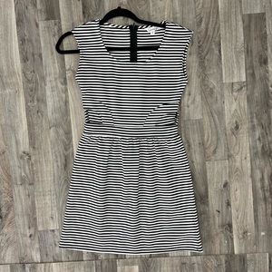 Speechless small striped black and white dress with cutouts
